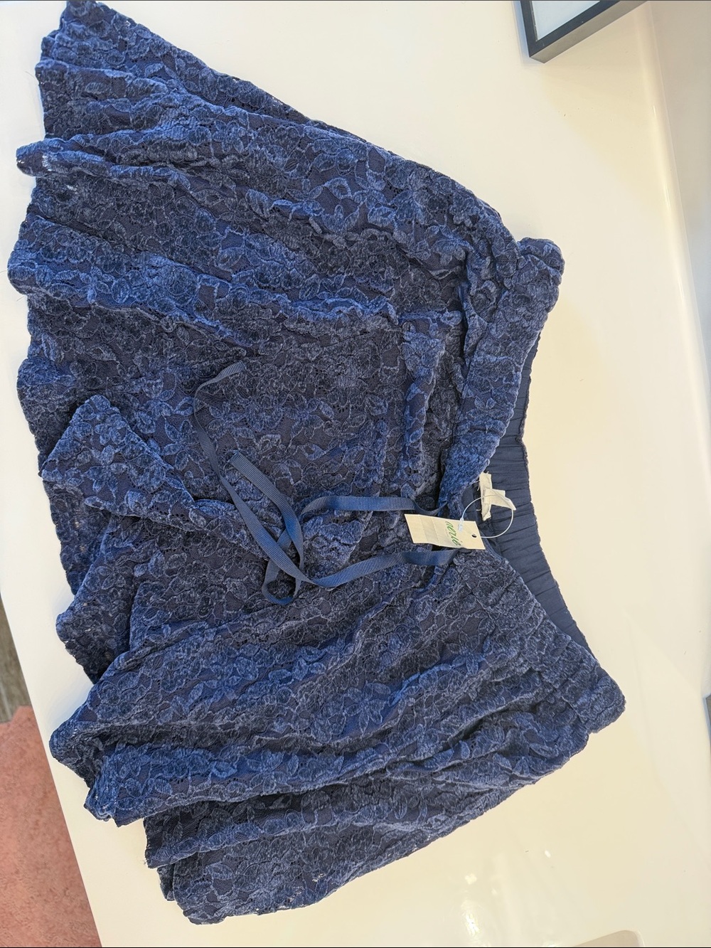 aerie navy blue lace mini skirt - tags on